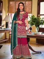 Rani Pink Faux Georgette Plazzo Suit